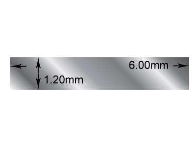 Rechteckiger Draht Aus Sterlingsilber, 6,0 x 1,2 mm, Weichgeglüht, 100 % Recyceltes Silber - Standard Bild - 2