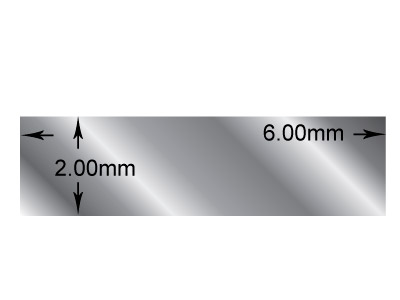 Rechteckiger Draht Aus Sterlingsilber, 6,0 x 2,0 mm, 100 % Recyceltes Silber - Standard Bild - 2