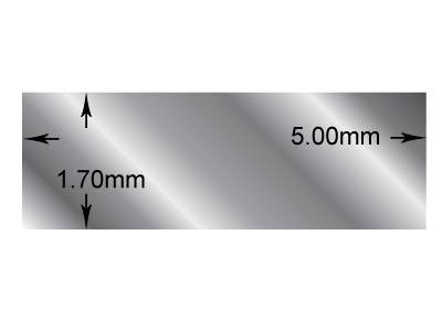 Rechteckiger Draht Aus Sterlingsilber, 5,0 x 1,7 mm, Weichgeglüht, 100 % Recyceltes Silber - Standard Bild - 2