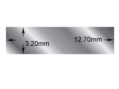 Rechteckiger Draht Aus Sterlingsilber, 12,7 x 3,2 mm, Weichgeglüht, 100 % Recyceltes Silber - Standard Bild - 2