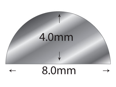 Sterlingsilberdraht, D-form, 8,00 x 4,00 mm, 2619, 100 % Recyceltes Silber - Standard Bild - 2