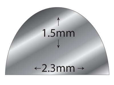 Sterlingsilberdraht, D-form, 2,30 x 1,50 mm, 100 % Recyceltes Silber - Standard Bild - 2