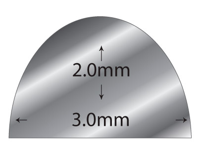 Sterlingsilberdraht, D-form, 3,00 x 2,00 mm, 100 % Recyceltes Silber - Standard Bild - 2