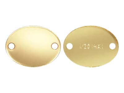 Ovale HÄnger Mit Echtheitsstempel, Goldfilled, 7 X 5mm, 10er-pack