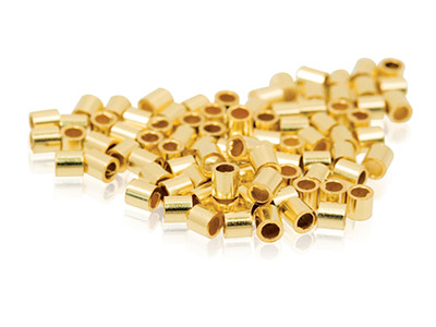 Einfache Quetschröhren, Mit Gold Gefüllt, 100er-pack, Innendurchmesser 1,2mm, Länge 2mm