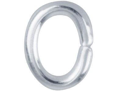 Silberbeschichteter Biegering, Oval, 6 mm, 100er Pack - Standard Bild - 1