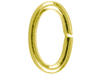 Goldbeschichteter Biegering, Oval, 9,4mm, 100er Pack