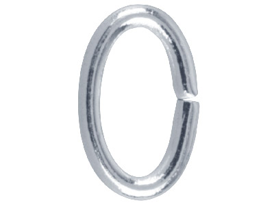 Silberbeschichteter Biegering, Oval, 9,4 mm, 100er Pack - Standard Bild - 1