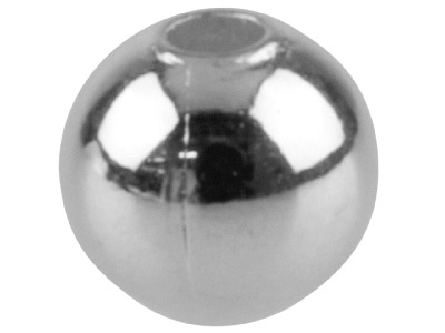 Schlichte Silberbeschichtete Runde Perlen Mit 2 löchern, 3,0 mm, 50er-pack - Standard Bild - 1