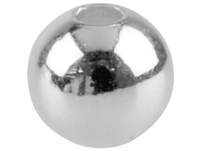 Schlichte Silberbeschichtete Runde Perlen Mit 2 löchern, 5,0 mm, 25er-pack - Standard Bild - 1