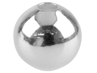 Schlichte Silberbeschichtete Runde Perlen Mit 2 löchern, 6,5 mm, 25er-pack - Standard Bild - 1