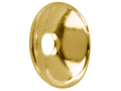 Goldbeschichtete, Schlichte Perlenkappe, 4 mm, 25er-pack - Standard Bild - 1