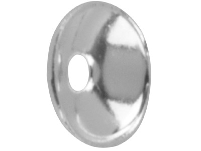 Silberbeschichtete, Schlichte Perlenkappe, 4 mm, 25er-pack - Standard Bild - 1