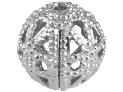 Silber Eloxierte, Aluminiumperlenkappen Perlen Für Filigranschmuck, Rund, 8 Mm, 10er-pack - Standard Bild - 1