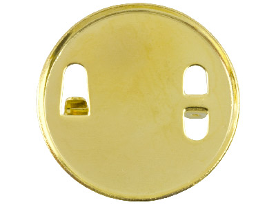 Goldbeschichtete Runde Broschenrückseiten, 25 mm, 6er-pack - Standard Bild - 2
