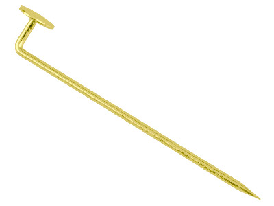 Goldbeschichtete Anstecknadeln, 38 mm, 5 mm Scheibe, 10er-pack - Standard Bild - 1