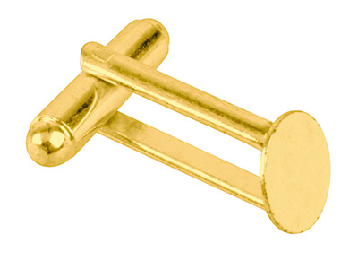 Goldbeschichteter Manschettenknopf Mit 9 mm Flachem Kissen, 6er-pack - Standard Bild - 1