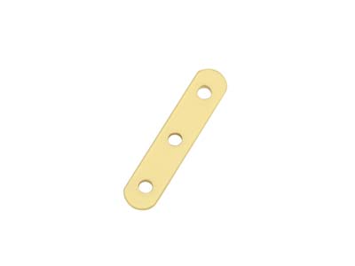Perlen-abstandhalter Aus Gelbgold, 9karat, Mit 3löchern, 12mm