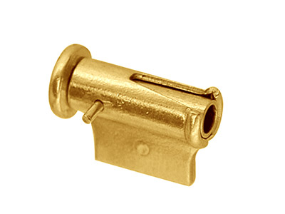 Armbandverschluss Aus 18kt Gelbgold, Rohrförmig, Öffnung Oben, A72112, 6,5mm