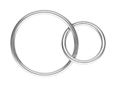Verschlungene Ringe Aus Sterlingsilber, 15 mm Und 10 mm - Standard Bild - 1