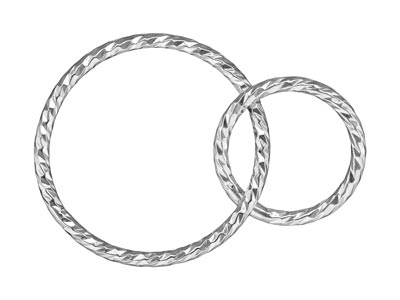 Verschlungene Ringe Aus Sterlingsilber, Glänzend, 15 mm Und 10 mm - Standard Bild - 1