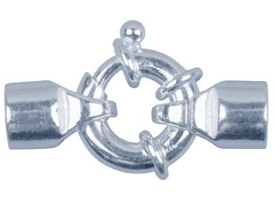 Jumbo-kettenverschluss, 12 mm, Zwei Endstücke, Glattes Finish, Sterlingsilber - Standard Bild - 2
