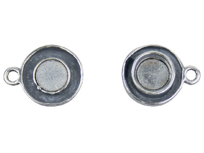 Magnetverschluss Aus Sterlingsilber, 11 Mm, Rund - Standard Bild - 2