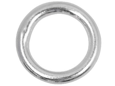 Biegeringe, Sterlingsilber, 8 mm, Geschlossen, Durchmesser 1,2 mm, Runddraht, 10er-pack - Standard Bild - 1
