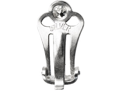 Ohrclip, Mit Schale Und Klemmfassung, 14 mm, Sterlingsilber, 100 % Recyceltes Silber - Standard Bild - 2