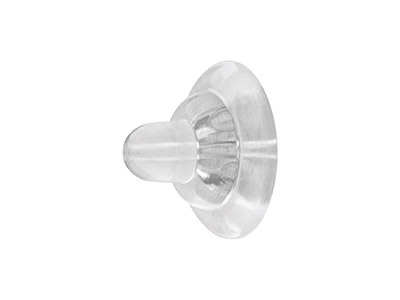 Beweglicher Stopper Für Ohrringe, Scheibenförmig, 2er-pack, Silikon Und Sterlingsilber - Standard Bild - 4