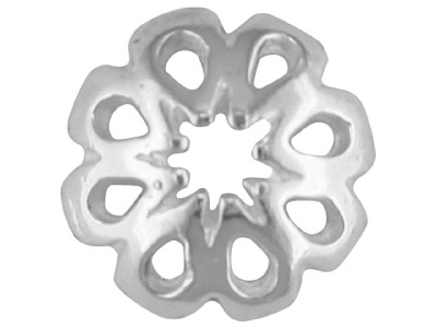 Perlenaufnahme Aus Sterlingsilber, Gelocht, 8 mm, 8 Gelochte Blumenblätter - Standard Bild - 1