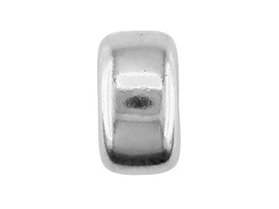 Einfache Flache Perlen Aus Sterlingsilber, 4 mm, 10er-pack, Zwei Löcher - Standard Bild - 2