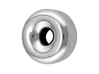 Einfache Flache Perlen Aus Sterlingsilber, 5 mm, 2 löcher - Standard Bild - 1
