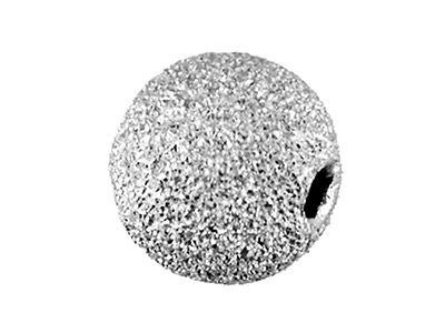 Perlen Aus Sterlingsilber, Gefrostet, Rund, 8 mm, 2 Löcher - Standard Bild - 1