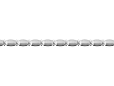 Draht, Sterlingsilber, Mit Ovalen Und Scheibenförmigen Perlen, 3,5 mm - Standard Bild - 1