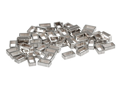 Rechteckige Rohrführungen, Sterlingsilber, H788, 5,5mmx3,1mm, 1,58mm Lang, 0,46mm Wandstärke, 100  Recyceltes Silber