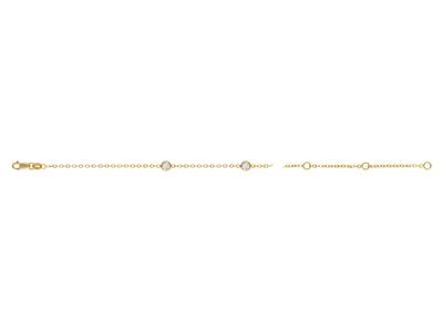 Drahtseil-halskette Mit Kubischen Zirkonen Und VerlÄngerung, 45cm, Goldfilled