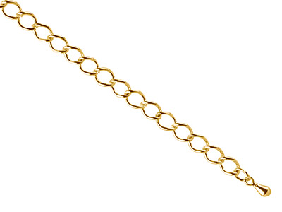 Goldbeschichtete Verlängerungskette, Gro, 4,5mm, Mit Tropfenanhänger