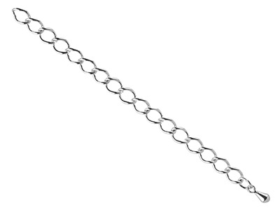 Silberbeschichtete Verlängerungskette, Gro, 4,5mm, Mit Tropfenanhänger