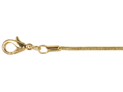 Goldbeschichtete Schlangenkette, 1,1mm, 45cm