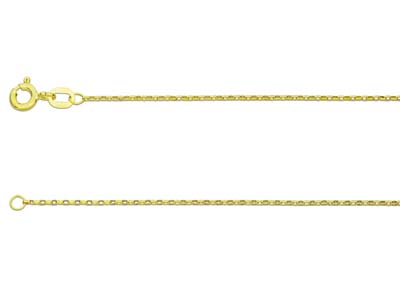 Leichte Gliederkette Aus 9kt Gelbgold, 45, Diamantschliff, 1,00mm, 45cm, Mit Echtheitsstempel