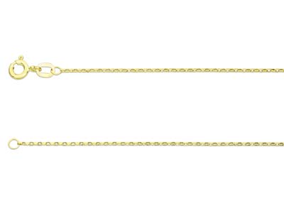Leichte Gliederkette Aus 9kt Gelbgold, 45, Diamantschliff, 1,00mm, 40cm, Mit Echtheitsstempel