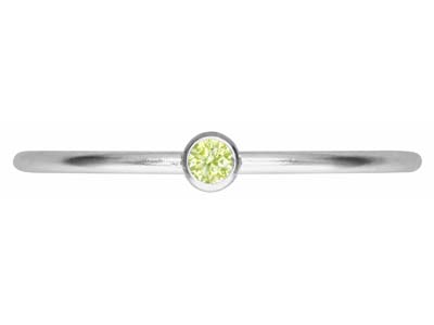 St Sil August Birthstone Stacking Ring 2mm Lime Cz - Standard Bild - 2