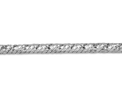 Ausgefallene Schlangenkette Aus Sterlingsilber Mit Diamantschliff, 1,8 mm Breit Und 50 cm Lang, Mit Punzierung - Standard Bild - 3