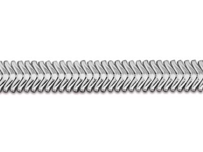 Schlangenkette Aus Sterlingsilber, Flach, 4,2 x 1,8 mm, 45 cm, Mit Echtheitsstempel - Standard Bild - 3