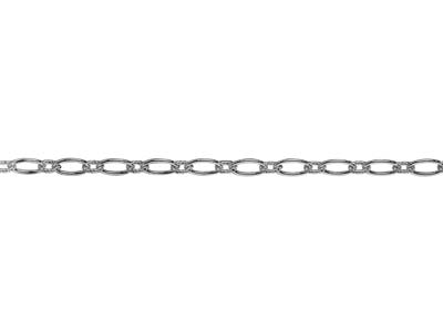 St Sil 5.5mm Loose Figaro Baroque Trace Two Part Chain, 100  Recyceltes Silber