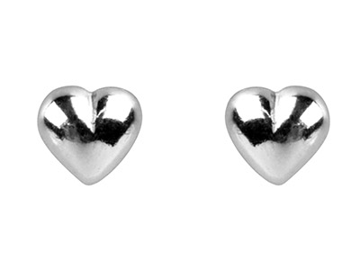 Ohrringe Aus Sterlingsilber, Herz-ohrstecker - Standard Bild - 1