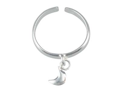 St Sil Toe Ring With Moon Charm