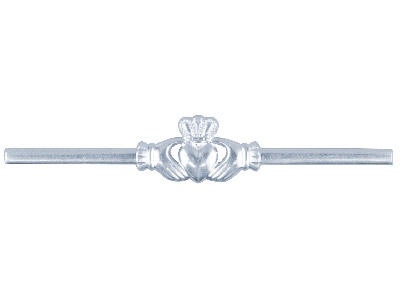 Stdsil Flat Ring Df8381 1.50mm 2.8gmarked made In Ireland, Pierced Maids Claddagh, 100  Recyceltes Silber